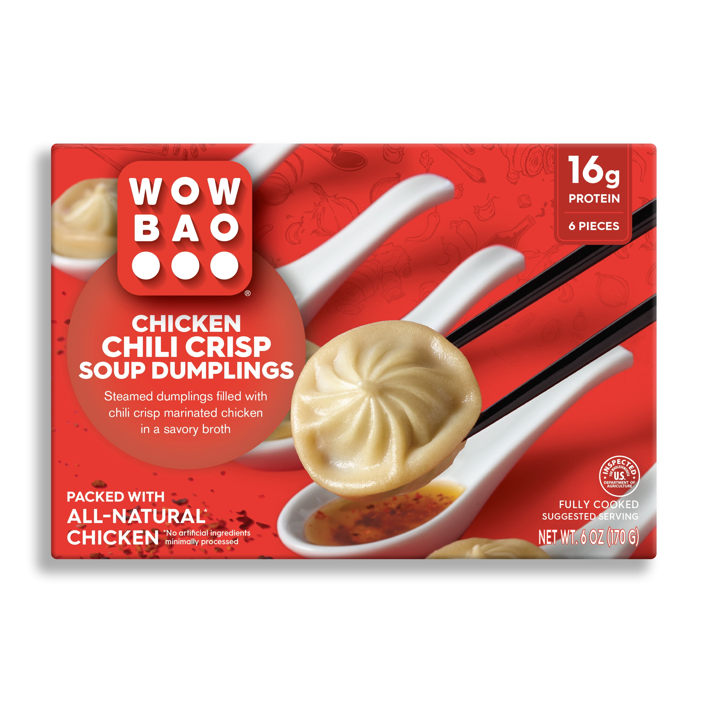 Wow Bao Chili Crisp Chicken Soup Dumplings, 6 Pieces, Frozen