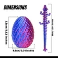 thumbnail image 2 of Juguete de Dragón Articulado con Huevo 30 cm Morado Antiestrés, 2 of 8