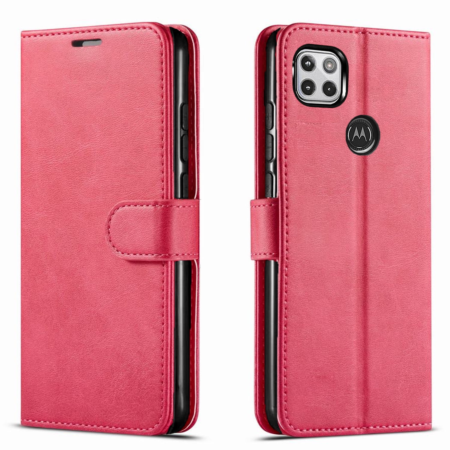 Motorola One 5g Ace Case Not Fit For Motorola Moto One 5g Moto G 5g Included Tempered Glass Screen Protector Starshop Premium Leather Wallet Pocket Credit Card Slots Pink Walmart Com