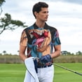 thumbnail image 3 of Fotbe Polo de Golf pour Hommes Motif Dinosaure Bleu – Chemise de Golf Respirante avec Col Boutonné-Grand, 3 of 6