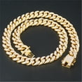 thumbnail image 3 of New Diamond Fashion Necklace Women Men Hip Hop Link Chain Necklace Inlaid Rhinestone GOLD-75CM, 3 of 7