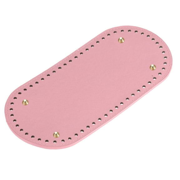 Oval Bag Bottom Shaper Pad, 25x12cm PU Leather Purse Cushion Base Pink
