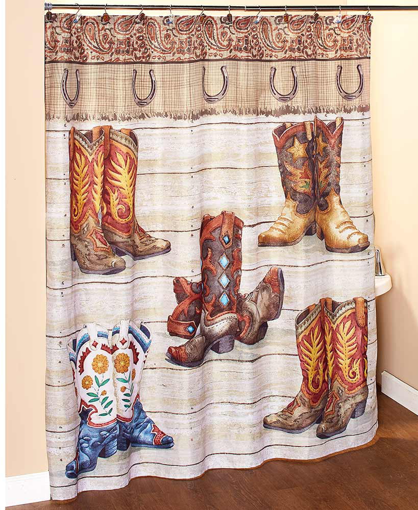 Set of 2 Western Wear Bathroom Hand Towels Cowboy Boots 