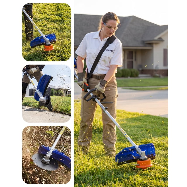 Kojooin 52cc Gas Weed Wacker, 3-in-1 String Trimmer and Brush Cutter with Shoulder Strap and Handle