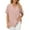 Pink, variant on Xmarks Womens Summer Tops Notch V Neck Tunic Tops Short Sleeve Loose Work Blouse Tshirts Side Slit Back Pleated Loose Casual Tops, S-2XL
