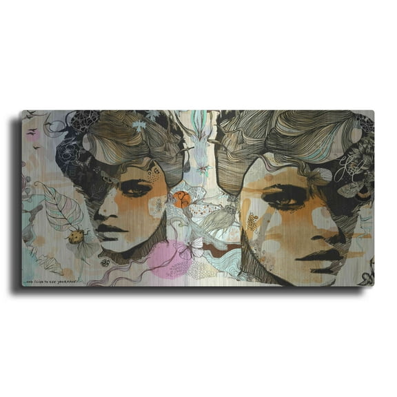 Luxe Metal Art 'Indaco' by Giulio Lurissevich, Metal Wall Art, 48"x24"