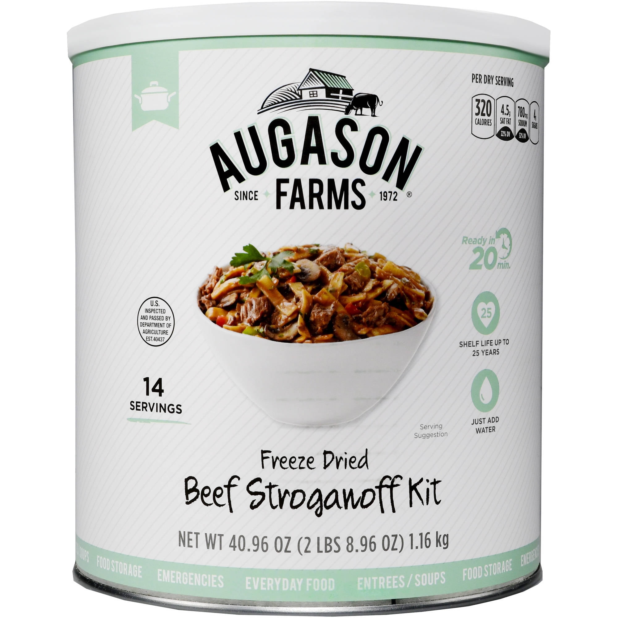 Augason Farms Emergency Food Freeze Dried Beef Stroganoff Meal Kit, 40.96 oz by Generic