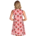 thumbnail image 2 of Bixox Strawberries Print Women's Sleeveless A-Line Dress with Pockets, Casual Knee-Length Tank Dress for Summer-X-Large, 2 of 7