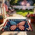 thumbnail image 4 of Cififendec 4th of July Patriotic Doormat, 23.62"×15.75", Absorbent Diatomaceous Earth Mat with Butterfly Print for Front Porch, Entryway & Outdoor Holiday Decor, 4 of 5