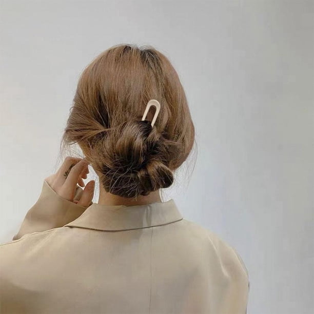 Palillos de Horquilla Clásicos Clip de Estilo Vintage U Forma en Forma en Forma de Pliegues Franceses de Pliegues de Pliegues de Actualización de - beige Soledad Pin de pelo de las mujeres