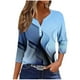 thumbnail image 2 of Fiudx Camisas para Mujer Blusa de Manga 3/4 Corta Estampada a La Moda para Mujer, Blusa Informal con Cuello Redondo, 2 of 5