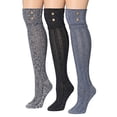 thumbnail image 2 of Colorfut Women's 3-Pairs Cozy Winter Super Soft Warm Over The Knee High Cotton-Blend Boot Socks, 2 of 2