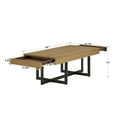 thumbnail image 6 of Weston Home Nadian Wood and Black Metal Two Drawers Coffee Table, Oak, 6 of 10