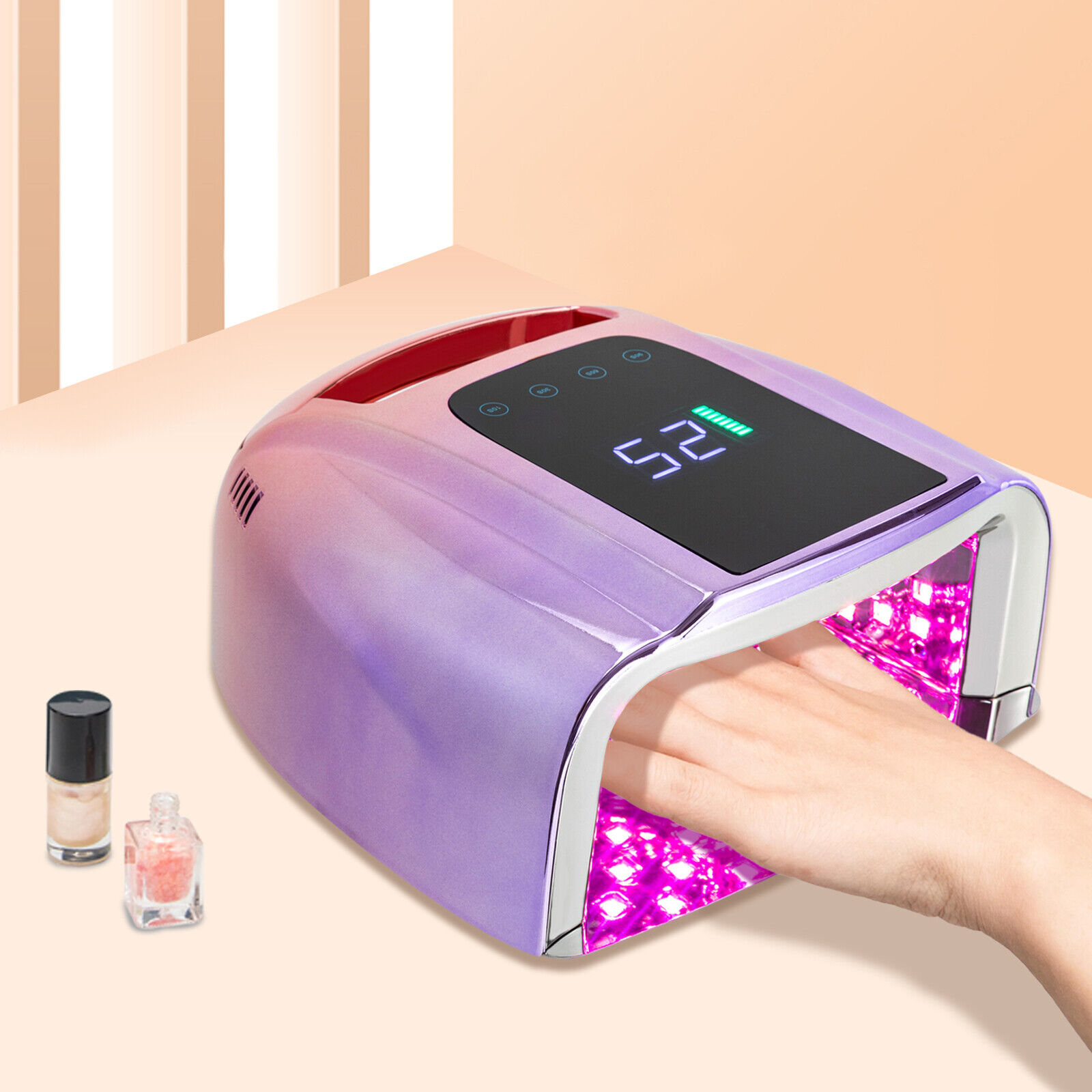MIDUO 96W Rechargeable UV Led Nail Lamp Cordless Nail Dryer with Removable  Bottom