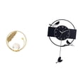 thumbnail image 1 of Figura decorativa de metal con forma de bola de cristal, ideal para escritorio, pasillo, chimenea, dormitorio, sala de estar u oficina. Incluye reloj, 1 of 8