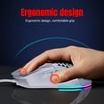 thumbnail image 3 of UHM Wired Gaming Mouse with Swap Honeycomb Shell,Adjustable 7200 DPI,6 Programmable Buttons,Lightweight Gaming Mice with 12 RGB Backlight for Windows PC Gaming and Office,White, 3 of 7