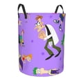 thumbnail image 2 of Phineas And Ferb Laundry Basket Circular Laundry Hamper Dirty Clothes Storage Bucket Toy Organizer With Handles For Bedroom Bathroom College Dorm Small, 2 of 8