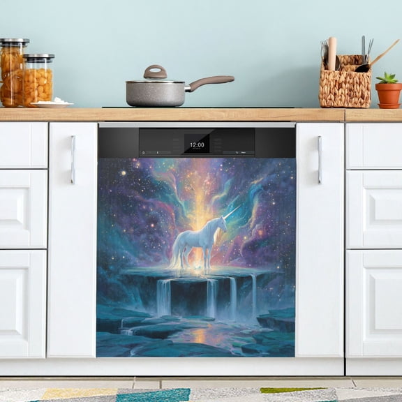 Dishwasher Magnetic Refrigerator Magnet Cover Sticker Home Decorative 23"x26" The Lonely Unicorn