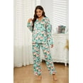 thumbnail image 5 of LYCY Womens Pajama Sets Floral Print, Long Sleeve Button Down Pajamas Set for Women Soft Sleepwear Pjs 2 piece Loungewear, (Light Green Floral, Small), 5 of 6