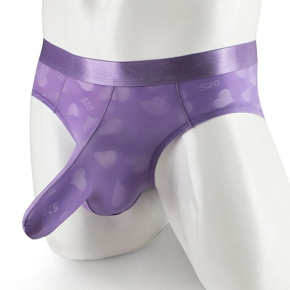 Aayomet Men'S Boxer Briefs Mens Bikini Underwear - Enhancing Pouch â 1 Pack Mesh Grey String Bikini Sports Briefs,Purple XL