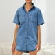 thumbnail image 2 of Vestido camisero de denim para mujer: largo medio, botones en la parte delantera, cuello, bolsillos, informal/fin de semana, corte holgado, denim, 2 of 6