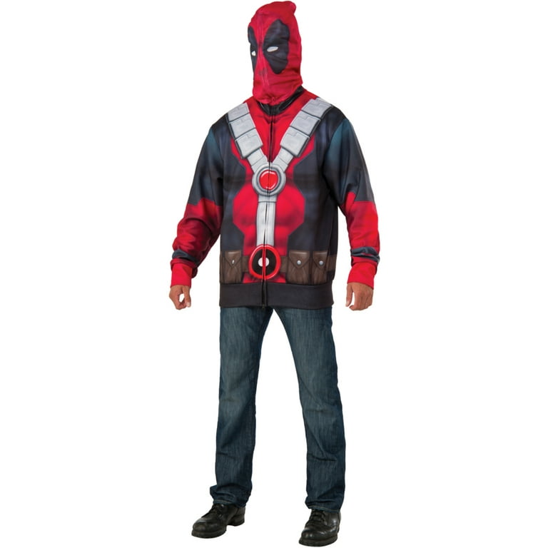 Deadpool Mens Classic Deadpool Hoodie Halloween Costume