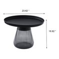 thumbnail image 3 of Smoke Glass Base with Black Painting Top Coffee Table, Living Room Center Table, 3 of 4