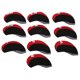 thumbnail image 2 of Juego de 10 fundas de cuero para cabeza de palo de golf, fundas protectoras para cabeza de palo de golf, color rojo, 2 of 15