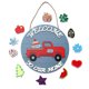thumbnail image 1 of Bewildely Tablero decorativo sin decoloración, placa de puerta portátil ligera, muñeca sin rostro hecha a mano, placa colgante de puerta de Kits de decoración para fiestas Carro rojo Bewildely HA070492-01B, 1 of 1