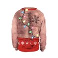 thumbnail image 4 of Faithtur Chandail en Molleton de Noël Unisexe Laid Hommes Femmes Impression Originale Renne Cloche Col Rond, 4 of 9