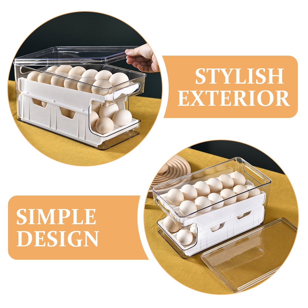 FRCOLOR  Egg Dispenser Holders Kitchen Eggs Organizer for Refrigerator Organizers