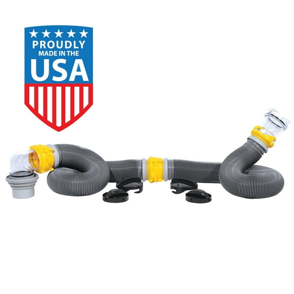 Camco Superkit 20-Foot RV Sewer Hose Kit - Multicolor, 10-Mil HTS Vinyl (39659)