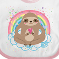 thumbnail image 4 of Inktastic Sloth Yoga Rainbow Girls Baby Bib, 4 of 4