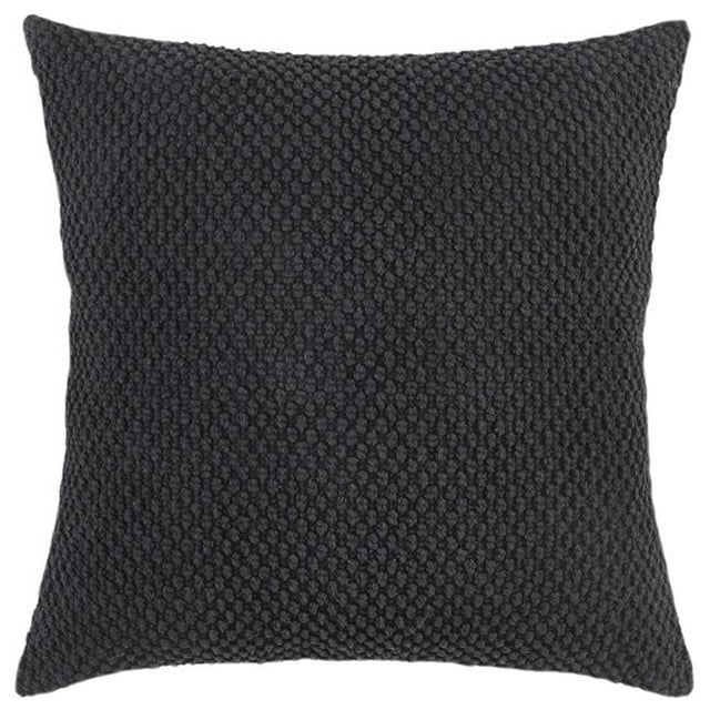 HomeRoots 403492 Black Nubby Textured Modern Throw Pillow