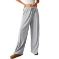 thumbnail image 3 of Pantalones Palazzo de Cintura Alta con Bolsillo y Pierna para Mujer, para Otoño e Invierno. Gris L, 3 of 9