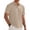 Khaki, variant on Mens Textured Knit Short Sleeve Polo Shirt Classic Collar Tops Casual Breathable Clothing Daily Wear Army Green L