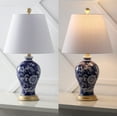 thumbnail image 4 of JONATHAN Y Grace 24" French Country Cottage Ceramic/Iron Floral Urn LED Table Lamp, Navy/White, JYL3009E, 4 of 7