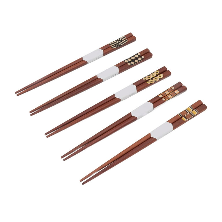 Wood Chop Sticks Wooden Chopsticks Chopsticks Reusable Chopsticks Pattern  Chopsticks 5 Pair Wooden Chopsticks Red Sandalwood Grooved Pattern Natural