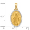 thumbnail image 4 of 14K Yellow & Rhodium With Satin And Polished Miraculous Medal Solid Oval Pendant (Width 12.8) (Length 24.9) - Jbsp, 4 of 5