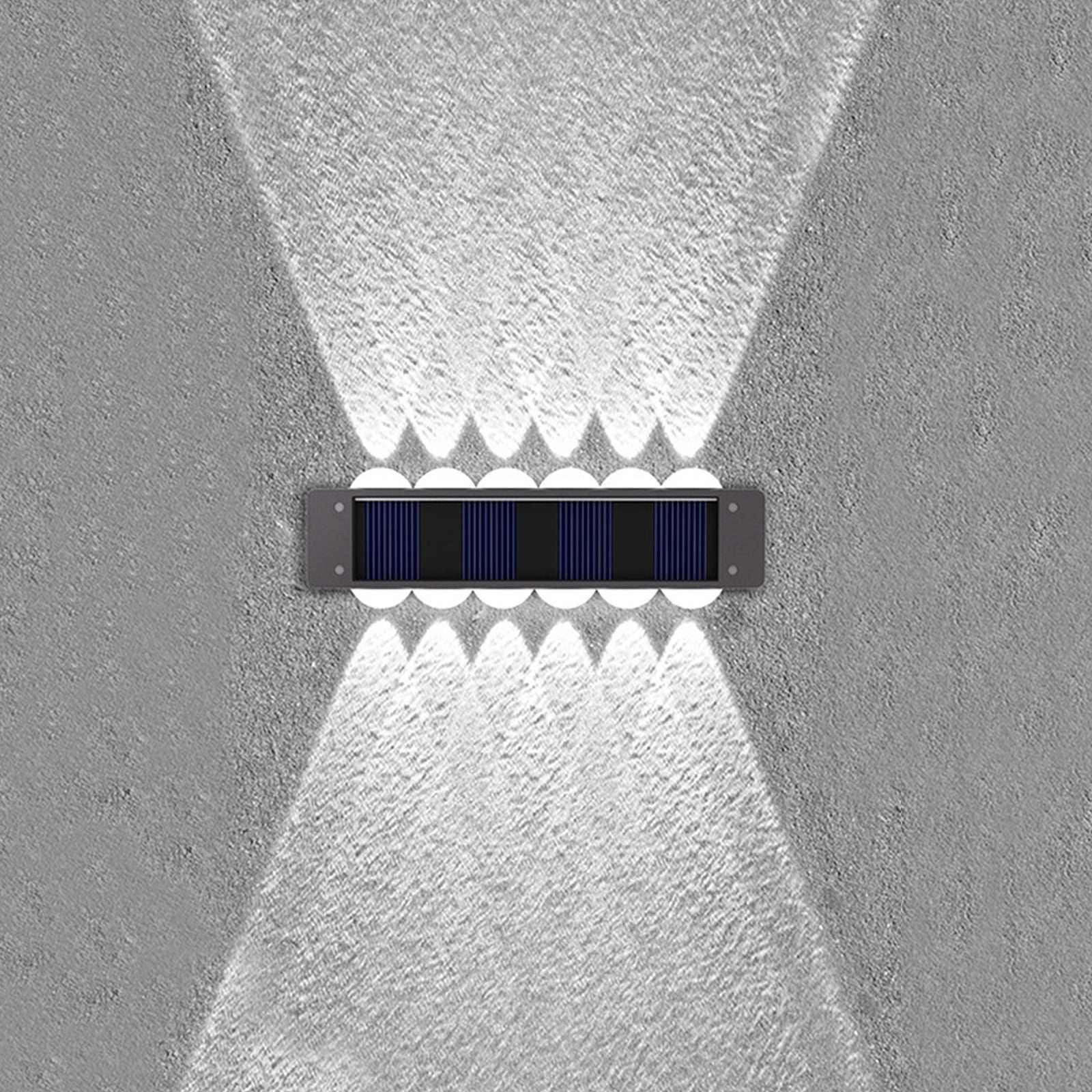 Outdoor Solar Wall Lights, Waterproof Exterior Lighting Fixtures, 12 Led Up and Down Illumination for Garden, Patio, Fence, Pathway, 4-Pack