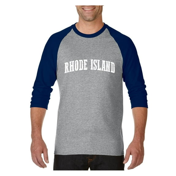 MmF - Mens Raglan Sleeve Baseball T-Shirts, up to Size 3XL - Rhode Island