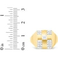 thumbnail image 6 of Floreo 10k Yellow Gold 14mm Two-Tone Cross CZ Square Ring, Sizes 5 - 13, 6 of 6