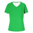 thumbnail image 4 of Womens Fashion Summer Tops 2025 Plus Size Causal V-Neck Solid Blouse Short Sleeve T-Shirt Tops, 4 of 4