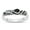 Black Simulated Onyx, variant on CHOOSE YOUR COLOR Bali Feather White Simulated Opal Ring .925 Sterling Silver Band CZ Female Size 7