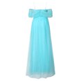 thumbnail image 5 of B91xZ Boule Robes pour les Femmes Sans Manches une Épaule Bodycon Robes Soirée Vintage Longue Robe Formelle, Bleu Ciel M, 5 of 5