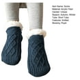 thumbnail image 6 of Mightlink 1 Pair Unisex Thermal Socks Plush Lining Solid Color Thickened Socks Autumn Winter Stretchy Non Slip Floor Socks for Daily Wear, 6 of 6