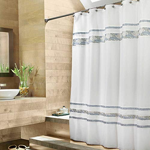 Croscill Spa Tile 72 X 84 Fabric Shower Curtain In White Walmart Com