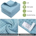 thumbnail image 2 of Premium Microfiber Waffle Weave Kitchen Dish Cloths, 12 x 12 Inch Ultra Absorbent and Solid Color Dish Towels for Washing Dishes Fast Drying Cleaning Cloth, 6 Pack, Lake Blue, 2 of 7