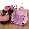 thumbnail image 4 of Toddler Kids Zipper Jacket Coat Fall & Winter Warm Fleece Outerwear for Boys Girls 3-15 Years Fashion Colorblocking Shaker Hooded Jacket, 4 of 7