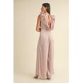 thumbnail image 2 of MABLE 3D Floral Applique Deep Cowl Neck Jumpsuit Dusty Mauve, 2 of 4